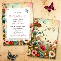 Pretty Cottage Core Vintage Wedding Invitation