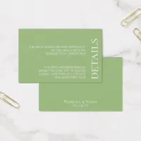 Simple Minimalist Elegant Sage Text Wedding