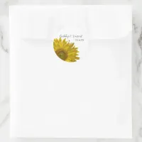 Yellow Sunflower Wedding Envelope Seals