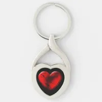 Red Goth Heart Keychain