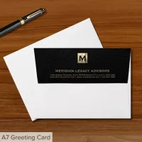 Elegant Black Gold Initial Logo Emblem Envelope