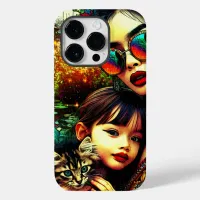 Colorful Art Mom and Daughter Asian Flower Garden Case-Mate iPhone 14 Pro Case