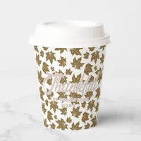 Maple Leaves Thankful Thanksgiving Brunch Dinner Paper Cups