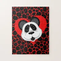 Cute Panda Bear Love Heart Jigsaw Puzzle