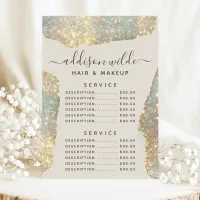 Holographic Signature Script Glitter Service Price Menu