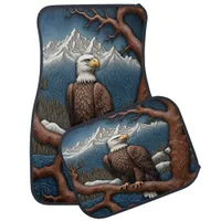 Eagle Soars Over Tranquil Mountains Car Floor Mat