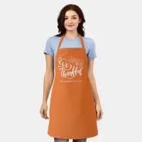 Thanksgiving Be Thankful Script Harvest Orange Apron