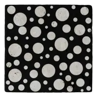 White Polka Dots on Black | Trivet