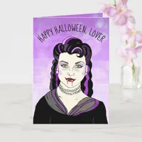 Female Vampire, Romantic Halloween Card