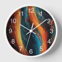 Fire smudge painting clock