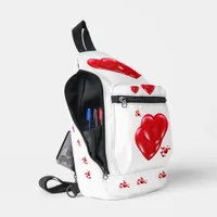 Simple Red Hearts on White Happy Valentine's Day | Sling Bag