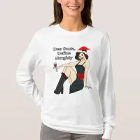 Dear Santa, Define Naughty, Retro Pinup Girl  T-Shirt