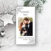 Snowflake Winter Wedding Thank You Photo Card