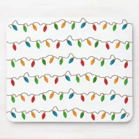 Colorful String of Christmas Lights Mouse Pad