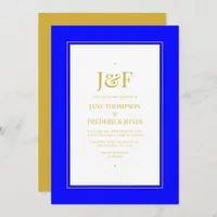 Blue and Gold Wedding Invitation