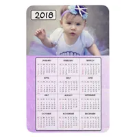 Purple 2018 Family Photo Calendar Magnet