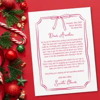 Cute Personalized Letter from Santa Kids Christmas Holiday Card