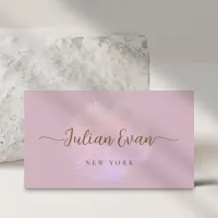 Modern Script Luxe Pink Holographic Beauty Business Card