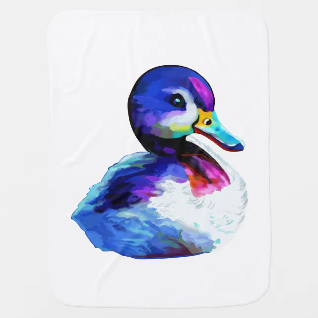 Cute small watercolor duckling baby blanket