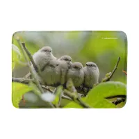 Heartwarming Cute Bushtits Songbirds Family Photo Bath Mat