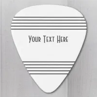 Music Lines Custom Modern White Gray Reversible Guitar Pick