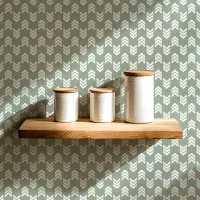 Sage And White Modern Textured Chevron Arrows Wallpaper