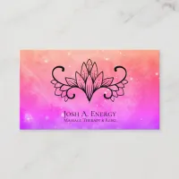 *~* Lotus Pink Galaxy Lavender Nebula Universe Business Card