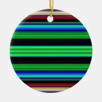 Thin Colorful Stripes - 1 Ceramic Ornament