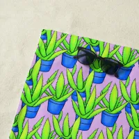 Aloe Vera Plants Pattern Textile Beach Towel