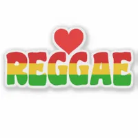 Rasta Flag Colors Love Reggae Text Sticker