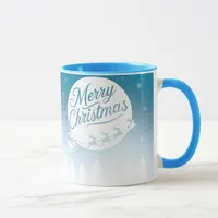 Merry Christmas Mug with Reindeer and Snow