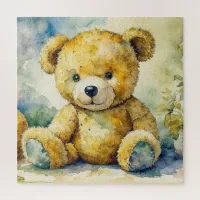 Cute Watercolor Illustration of a Teddy Bear Jigsaw Puzzle