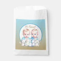 Twin Boy's Baby Shower Watercolor Animals Favor Bag
