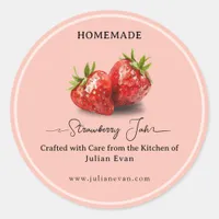 Watercolor Strawberry Homemade Gourmet Sticker