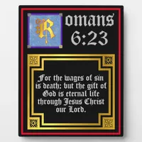 Romans 623 Gold Letter Eternal Life Bible Verse Plaque