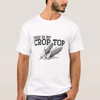 Corn Crop Top Pun Funny Black and White