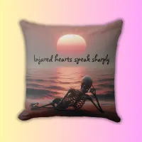 Injured hearts speak sharply | throw pillow