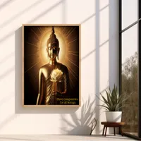 Buddha with lotus flower poster