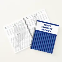 Blue Striped Spiral Recipe Notebook