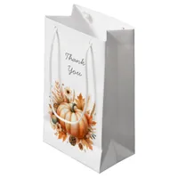 Fall boho watercolor pumpkin Thanksgiving Small Gift Bag