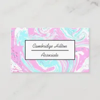 Cotton Candy Pink and Blue Marble Swirls Business Card