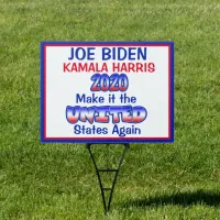 Vote for Unity, Biden and Harris Political Sign