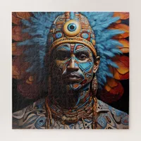 Aztec Abstract Vibrant Tribal Fusion Art Jigsaw Puzzle