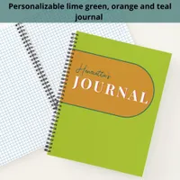 Lime Orange Teal Name Journal 