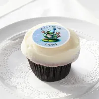 Funny Dancing Frog Personalized Birthday  Edible Frosting Rounds