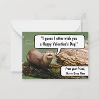 Cute Otter Funny School Valentine's Day Note Card