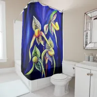 Blue orchids  painting shower curtain