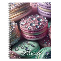 Pretty Macaron Bling Personalized Notebook