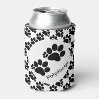 Can Cooler - Polydactyl Cat Prints (v2)