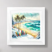 Tropical Island Beach Art for Small Spaces Framed Art